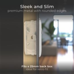 British General Nexus Metal 13A 1-Gang SP Switched Socket + 3A 18W 2-Outlet Type A & C USB Charger Brushed Steel with White Inserts