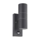 Eglo Riga 5 Outdoor LED Wall Light With PIR Sensor Black 2.8W 250lm