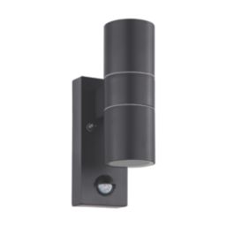 Eglo Riga 5 Outdoor LED Wall Light With PIR Sensor Black 2.8W 250lm