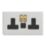 Varilight  13A 2-Gang SP Switched Socket + 4A 20W 2-Outlet Type A & C USB Charger Paintable with Black Inserts