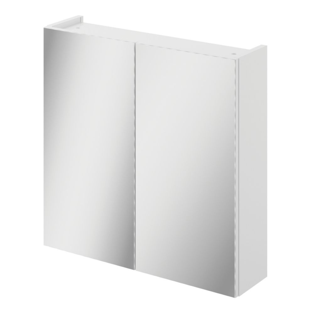 Veleka Double Mirror Cabinet White Gloss 550mm x 145mm x 540mm - Screwfix