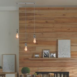 Knightsbridge  Vintage Style 3-Light Bar Pendant Brushed Chrome