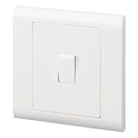 MK Essentials 10AX 1-Gang 2-Way Switch  White with White Inserts