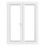 Crystal  White Triple-Glazed uPVC French Door Set 2055mm x 1390mm