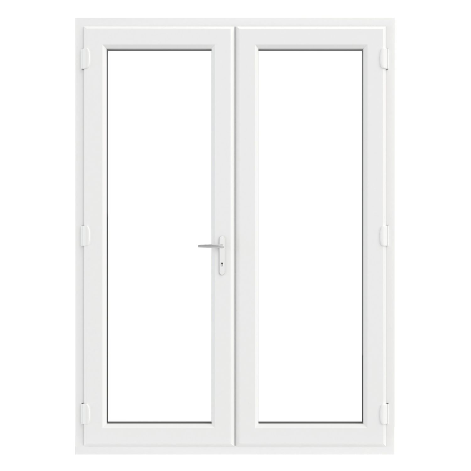 Crystal White Triple-Glazed uPVC French Door Set 2055mm x 1390mm (243JN)