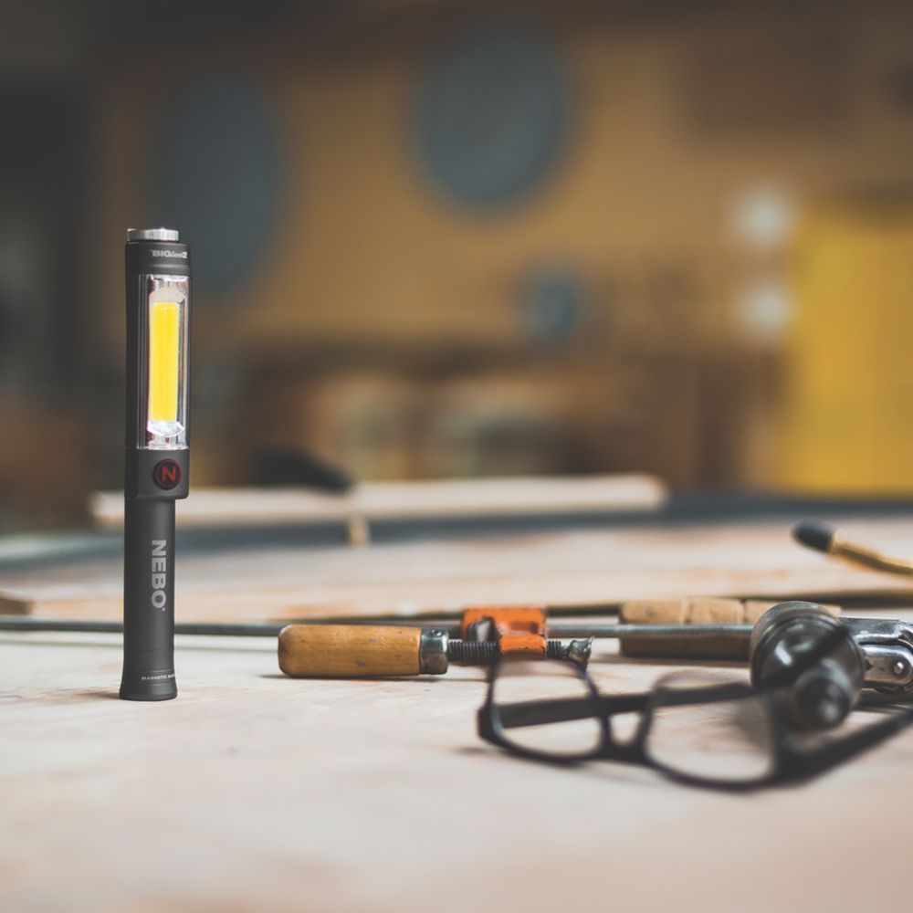 Nebo Big Larry 2 Torcia LED 500 Lumen + Luce Lavoro - Nera, Magnetica, Nuova