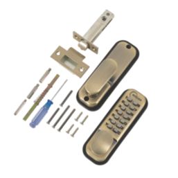 Eclipse Fire Rated  ED20 Mechanical Push Button Digital Lock Matt Antique Brass  38mm