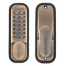 Eclipse Fire Rated  ED20 Mechanical Push Button Digital Lock Matt Antique Brass  38mm
