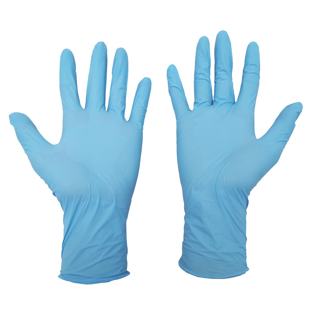 Intco Nitrile PowderFree Disposable Gloves Blue Medium 100 Pack Screwfix