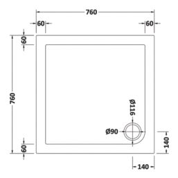 ETAL  Framed Square Pivot Door Shower Enclosure & Tray  Matt Black 755mm x 750mm x 1940mm