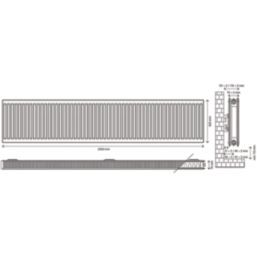 Flomasta 600mm x 2000mm 9119BTU White Type 21 Convector Radiator