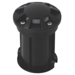 Zink Pan 100mm Outdoor Round Ground Lights Black 4 Pack