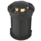 Zink Pan 100mm Outdoor Round Ground Lights Black 4 Pack