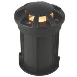 Zink Pan 100mm Outdoor Round Ground Lights Black 4 Pack