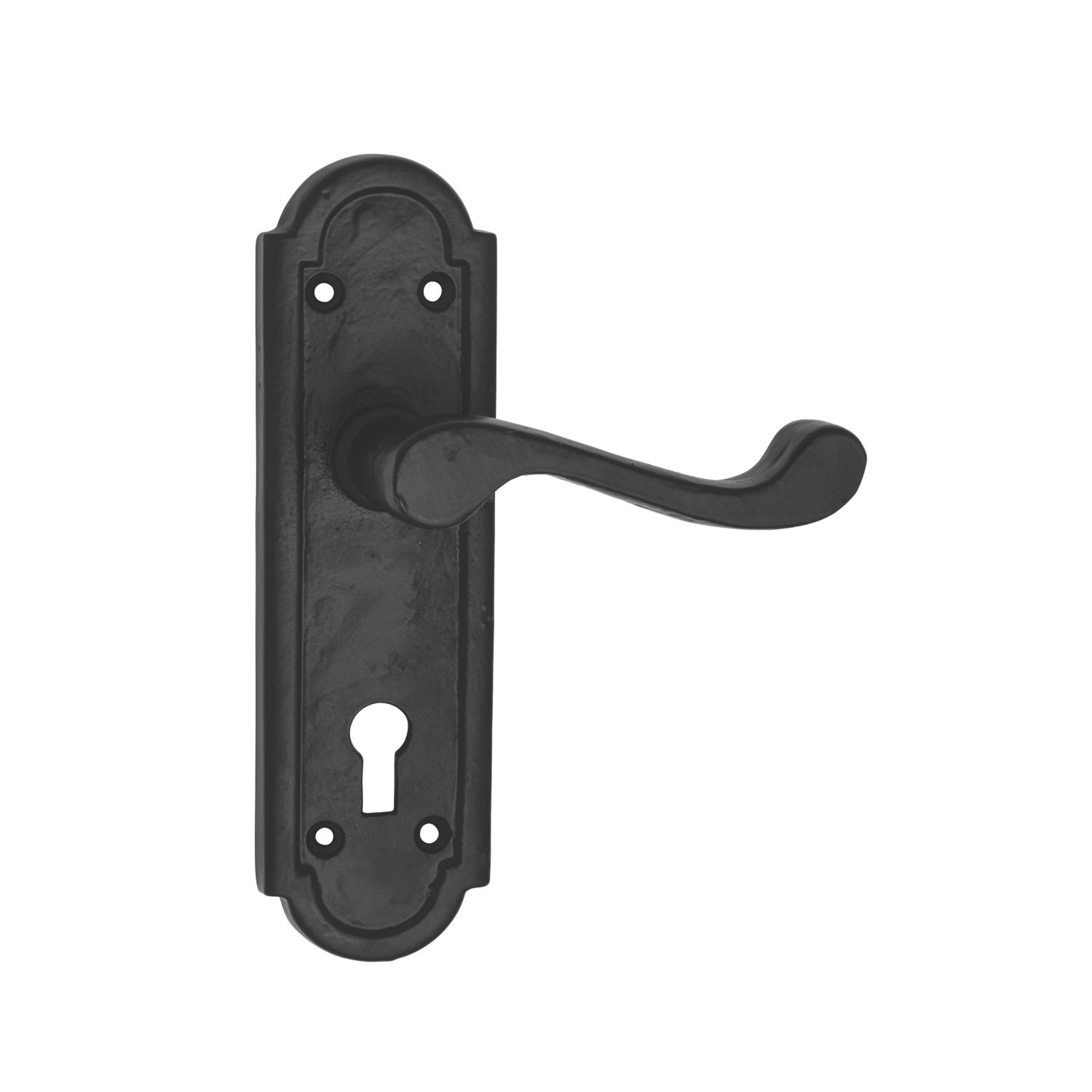 Essentials Turnberry LoB Lock Door Handles Pair Black (2445H)