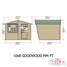 Shire Goodwood 10' x 8' (Nominal) Apex Shiplap T&G Timber Summerhouse