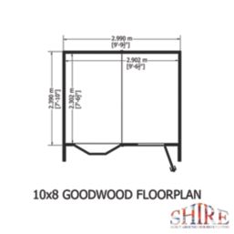 Shire Goodwood 10' x 8' (Nominal) Apex Shiplap T&G Timber Summerhouse