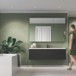 Fibo Urban Wet Wall Panelling Matt Green Matt Green 2400mm x 600mm x 10.2mm