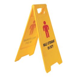 Essentials Male Attendant On Duty A-Frame Safety Sign 600mm x 290mm