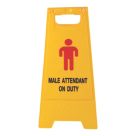 Essentials Male Attendant On Duty A-Frame Safety Sign 600mm x 290mm