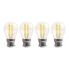 LAP  B22 Mini Globe LED Light Bulb Clear 470lm 2.9W 4 Pack