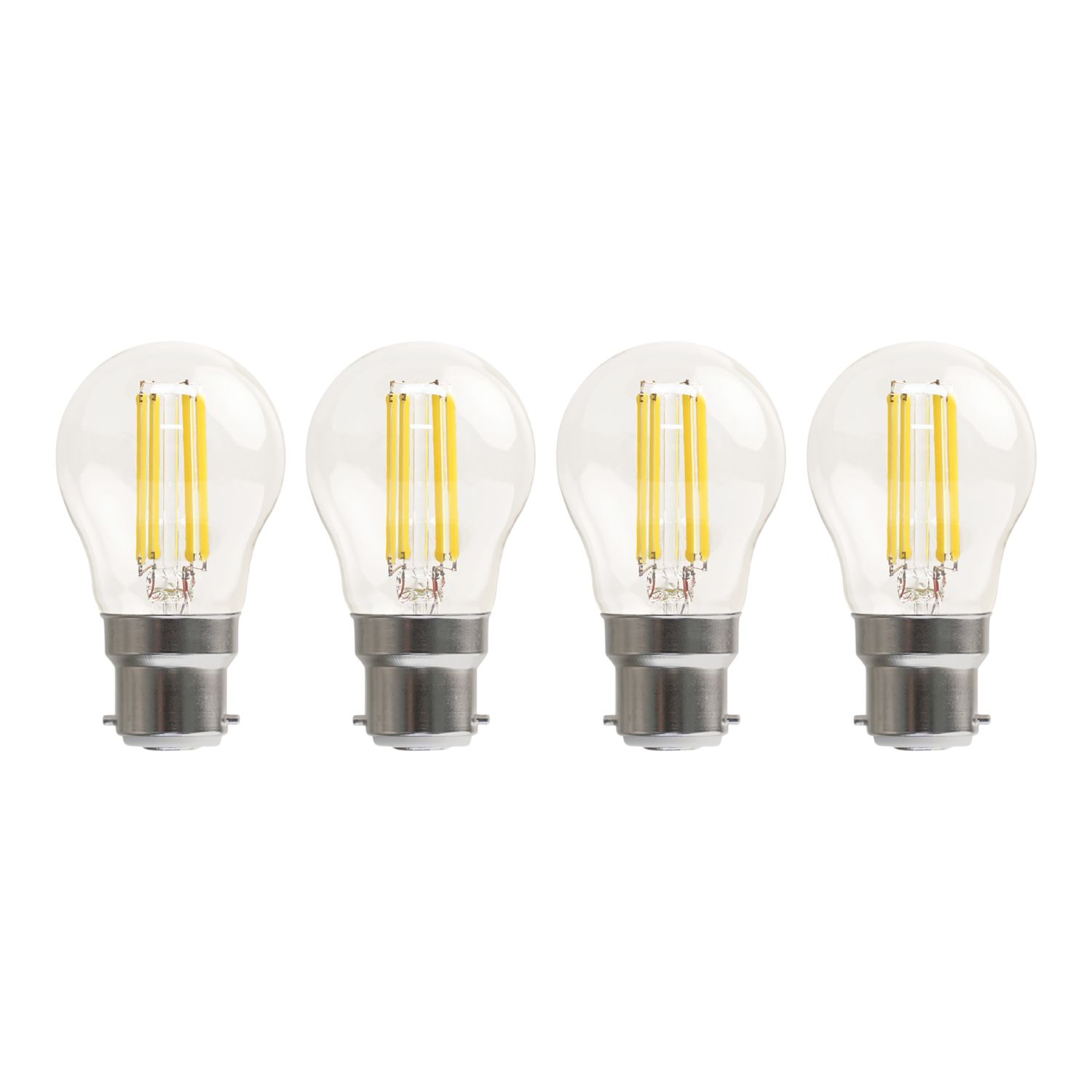 LAP B22 Mini Globe LED Light Bulb Clear 470lm 2.9W 4 Pack (244CF)