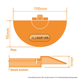 ALUKAP-XR Brown  Roof Lantern Radius End Cap 180mm x 100mm