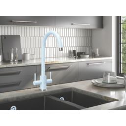 ETAL Sorrento Twin Lever Kitchen Mixer Tap Pastel Blue