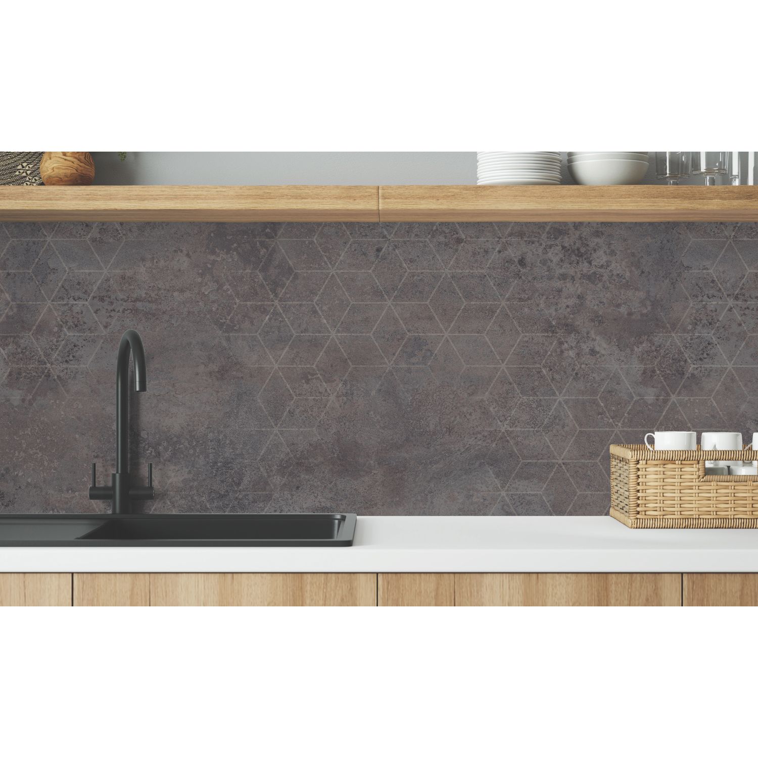 Wilsonart Urban Steel Mid-Rise Splashback 3050mm x 600mm x 4mm (244JL)