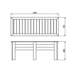 Forest  Rectangular Garden Planter Natural Timber 1800mm x 700mm x 700mm