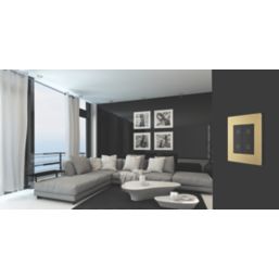 British General Evolve 2-Gang 2-Way LED Double Secondary Touch Trailing Edge Dimmer Switch  Satin Brass with Black Inserts