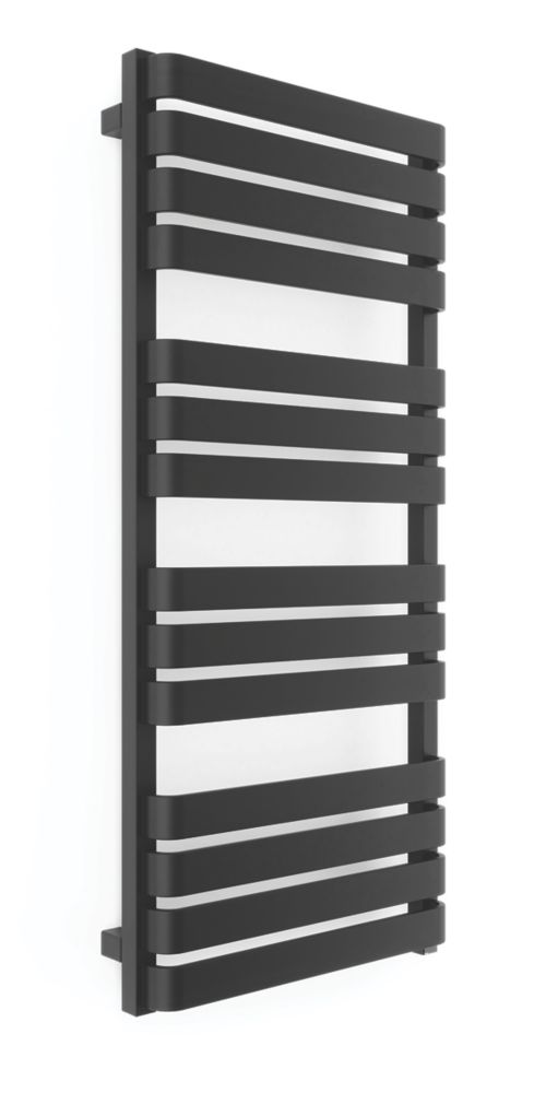 Terma 1110mm x 500mm 2046BTU Black Flat Electric Towel Radiator - Screwfix