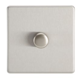 Contactum Lyric 1-Gang 2-Way LED Dimmer Switch  Brushed Steel