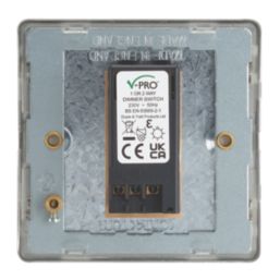 Contactum Lyric 1-Gang 2-Way LED Dimmer Switch  Brushed Steel