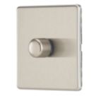 Contactum Lyric 1-Gang 2-Way LED Dimmer Switch  Brushed Steel