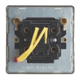 Contactum Lyric 45A 1-Gang DP Control Switch Brushed Brass with Neon with Black Inserts