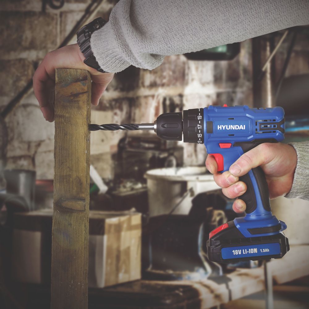 Hyundai HY2175 18V 1 x 1.5Ah Li Ion Cordless Drill Driver with