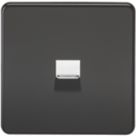 Knightsbridge  1-Gang Slave Telephone Socket Matt Black