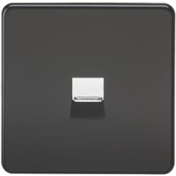 Knightsbridge  1-Gang Slave Telephone Socket Matt Black