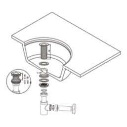 Flomasta Unslotted Pop Up Small Basin Waste Brushed Brass 66mm