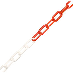 JSP  Plastic Barrier Chain 5m x 6mm White & Red 50mm