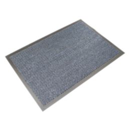 COBA Vyna-Plush Entrance Mat Black/Blue 0.9m x 0.6m x 7mm