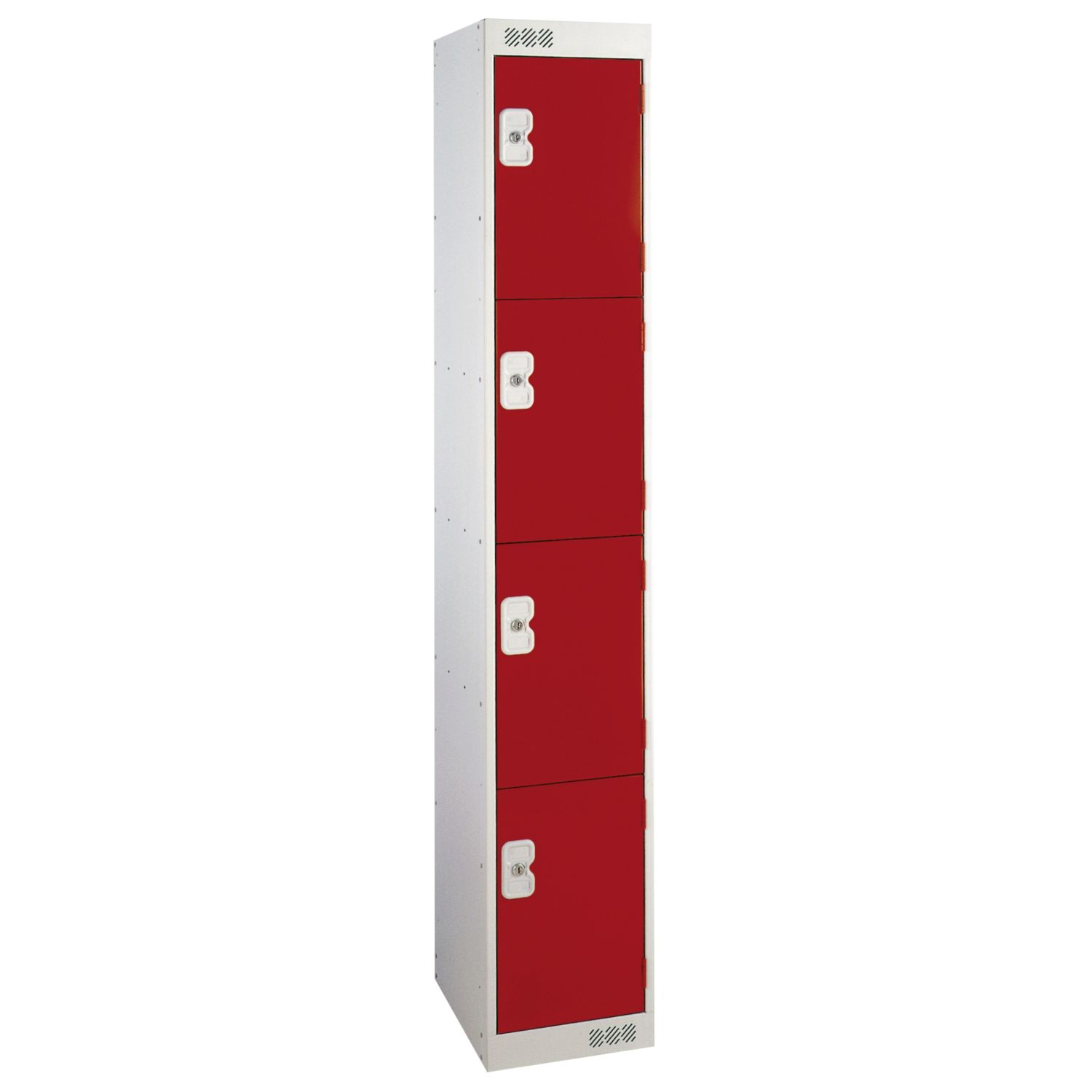 LinkLockers 4-Door Security Locker 1800mm x 300mm Red (24530)
