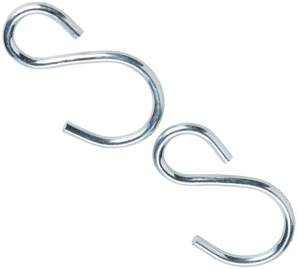 Diall S-Hooks Zinc-Plated 75 x 5mm 2 Pack