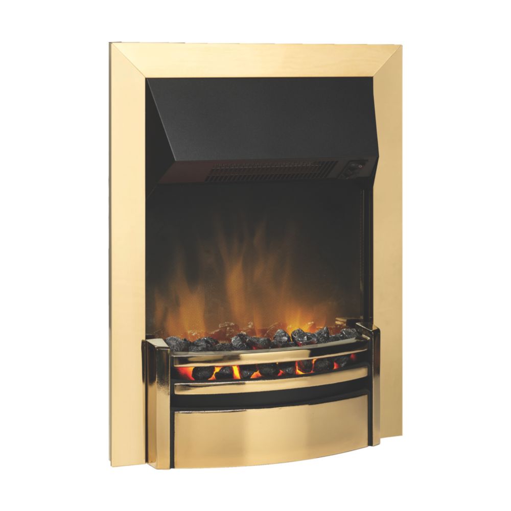 Dimplex Kansas Brass Switch Control Inset Electric Fire 463mm x 160mm x  615mm - Screwfix
