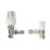 Drayton RT414 15mm x 1/2" White Angled & L/S Traditional Thermostatic Radiator Valve & Lockshield