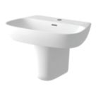 Maine Basin with Semi Pedestal 1 Tap Hole 600mm