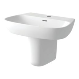 Maine Basin with Semi Pedestal 1 Tap Hole 600mm