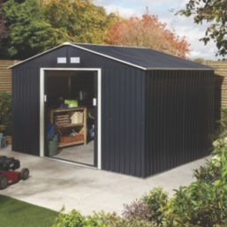 Rowlinson Trentvale 10' x 7' 6" (Nominal) Apex Metal Shed Dark Grey