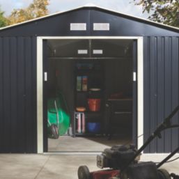 Rowlinson Trentvale 10' x 7' 6" (Nominal) Apex Metal Shed Dark Grey